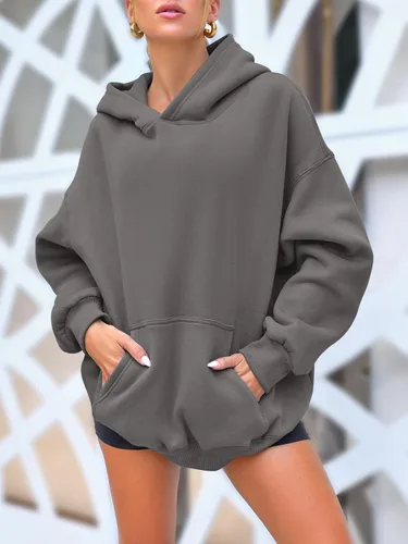 Vista 52 de AUTOMET Sudaderas de gran tamaño con capucha de forro polar para mujer, camisas de manga larga, sudaderas con bolsillo para otoño 2025