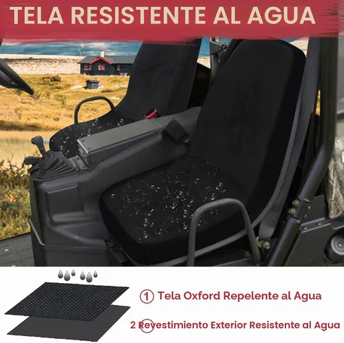 Vista 4 de StarknightMT UTV Rhino Fundas de Asiento Resistentes al Agua Fundas de Asiento Compatibles con Rhino 700 660 450 2004-2021 Tela 1680D Negro