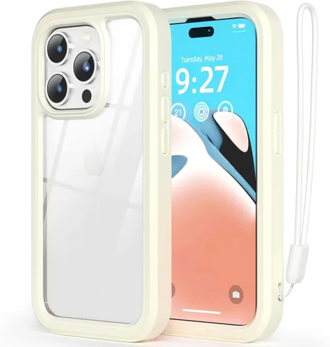Vista 9 de WXR Compatible con iPhone 15 Pro, parachoques de silicona suave y parte trasera de policarbonato duro transparente e interior de policarbonato duro
