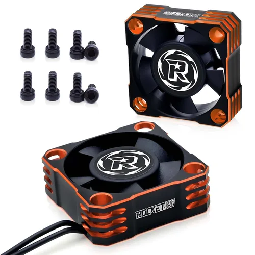 Vista 15 de Paquete de 2 ventiladores de refrigeración de motor de 1.181 in, ventilador de enfriamiento ESC de 28000 RPM, disipador de calor RC para 1/8 1/10