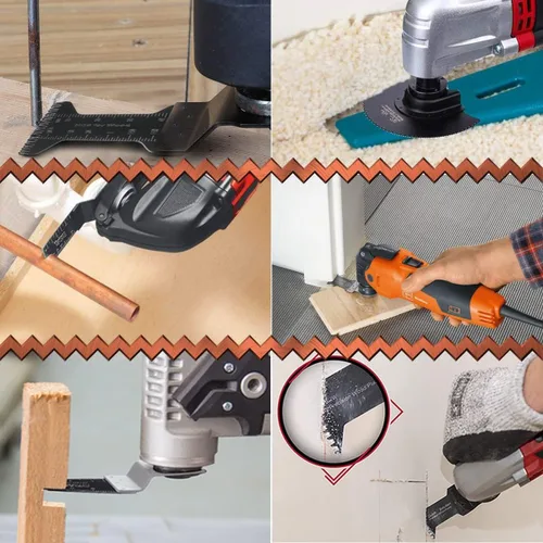 Vista 5 de SupKing 24 hojas de sierra oscilantes, kits de cuchillas multiherramientas profesionales de titanio para metal y madera, cuchillas multiherramienta