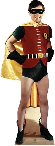Vista 2 de STAR CUTOUTS SC1662 Robin 1966 Burt Ward Lifesize - Decoración de fiesta de superhéroes retro, Robin Retro