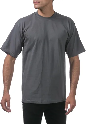 Vista 4 de Pro Club - Camiseta de manga corta para hombre, algodón pesado, cuello redondo