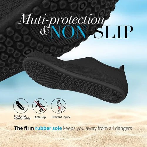 Vista 4 de Homitem Zapatos de agua para mujeres y hombres, calcetines acuáticos para natación, playa, piscina, río, sin cordones, de secado rápido