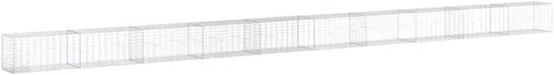 Vista 27 de vidaXL Cesta de gavión con tapa, 39.4 x 19.7 x 39.4 pulgadas, hierro galvanizado rectangular, resistente a la intemperie, montaje sin herramientas