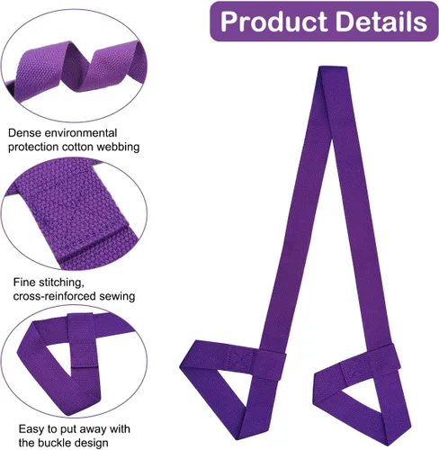 Vista 3 de 4PCS Yoga Mat Carrier Strap, Adjustable Yoga Mat Strap Carrier for Exercise/Travel/Gym, Mat Holder Sling Carrier