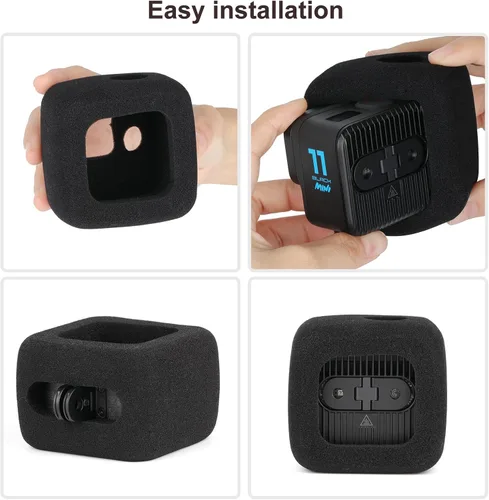Vista 4 de HSU Windslayer - Funda y protector de pantalla de lente para GoPro Hero 11 Black Mini, funda Windslayer (paquete de 2) + protector de pantalla