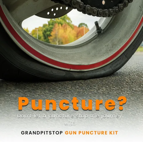 Vista 8 de GRAND PITSTOP Kit de Reparación de Pinchazos con Pistola para Neumáticos Sin Cámara con Tapón de Hongo para Pinchazos y Desinflados de Neumáticos