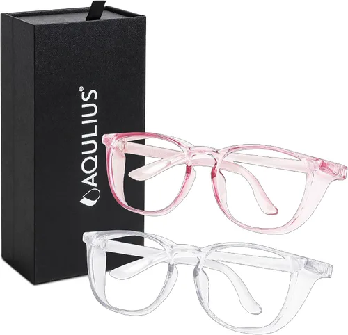 Vista 7 de Aqulius 2 Pack Stylish Safety Glasses Goggles, Scratch Resistant, Safety Glasses for Women, Blue Light, Glasses for Nurses