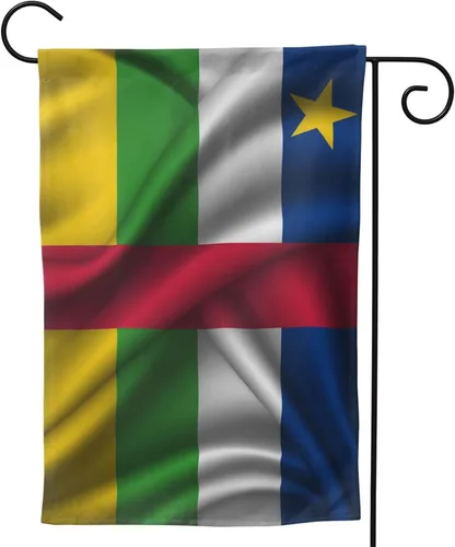 Vista 4 de Silk Style Flag Of The Central African Republic Garden Flag 28"x40" Inch Double Sided Garden Flags Home Lawn Outdoor Decor Flags Party Banner