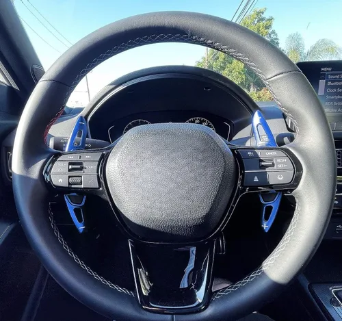 Vista 5 de iJDMTOY JDM Style Sports - Extensión de paletas de cambio de aluminio azul más grande compatible con Honda Civic 2022 en adelante, Accord 2023+