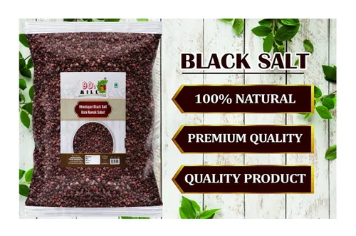 Vista 2 de 90's MILL Feng Shui Arabian Black Sea Salt Cristales, sin refinar, sin yodar, sin impurezas, clasificación óptica, sal negra natural, uso