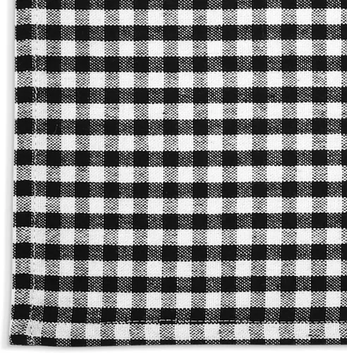 Vista 7 de Lush Decor Gingham Check - Servilleta teñida de hilo a cuadros, 18.0 x 18.0 in, color blanco roto y negro