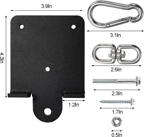 Vista 2 de WUWEOT Percha para bolsas pesadas, soporte resistente para bolsa de boxeo, rotación de 360°, soporte de gancho de madera para entrenamiento