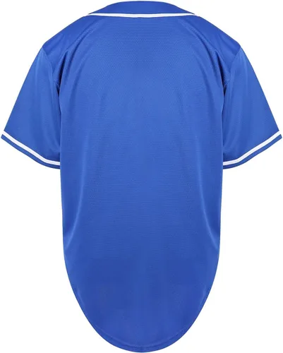 Vista 3 de Camiseta de béisbol de manga corta con botones estilo hipster de Hip Hop en blanco