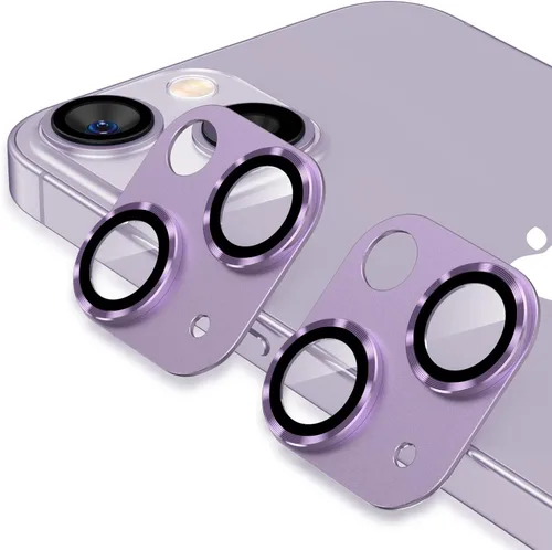Vista 10 de Korecase [Paquete de 2] Protector de lente de cámara para iPhone 14/15 y iPhone 14 Plus/15 Plus, película de cubierta de cámara de vidrio templado