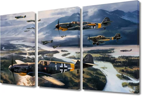 Vista 19 de Lienzo decorativo para pared de niños, decoración de dormitorio de adolescentes de la Segunda Guerra Mundial, imágenes en pared para decoración