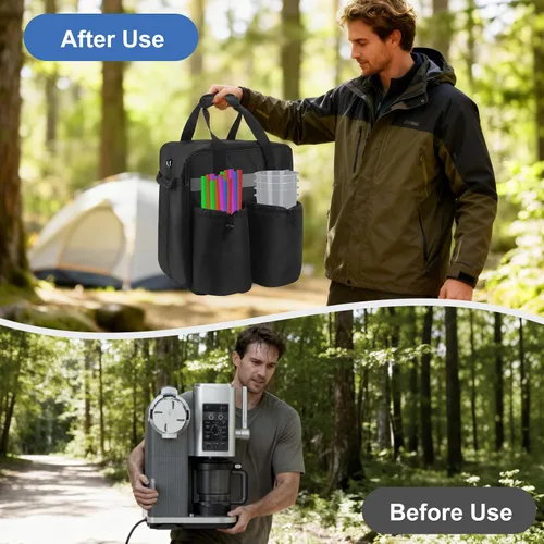 Vista 7 de CREAMi NC701 - Bolsa de transporte impermeable para Ninja Swirl - Bolsa de almacenamiento portátil para máquina de helados CREAMi, apertura lateral