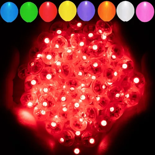 Vista 9 de Aogist - 50 mini luces de 10 colores, luz LED impermeable de largo tiempo de espera, funciona con pilas, lámpara de bola para globo, farol de papel