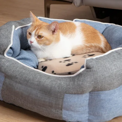 Vista 7 de Cama para mascotas, con almohadilla de calefacción para calentar en microondas