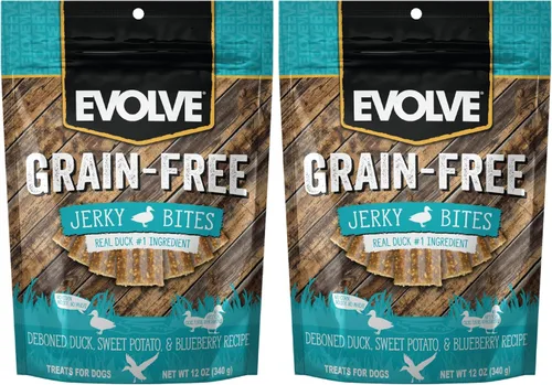 Vista 14 de Evolve Golosinas para perros de pato, guisantes y arándanos sin granos