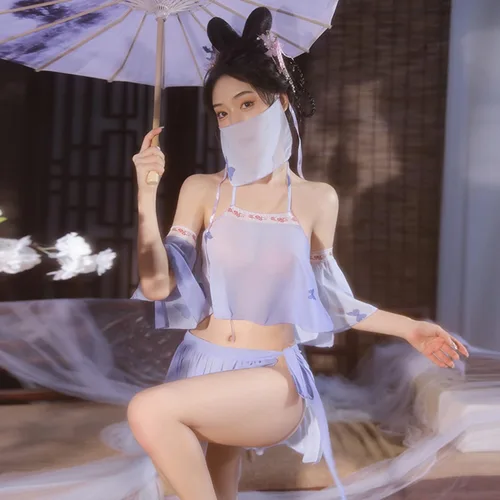 Vista 6 de Disfraz chino sexy de cheongsam oriental tradicional elegante traje de dinastía Tang Hanfu