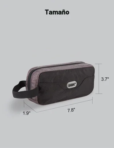 Vista 5 de GOX Neceser de viaje Dopp Kit caso para hombres multifunción bolsa organizadora de embalaje Negro/Gris