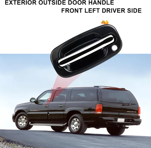 Vista 4 de Manija de puerta exterior delantera del lado del conductor izquierdo para Chevrolet Silverado, Cadillac Escalade, Suburban, Tahoe, Avalanche, GMC
