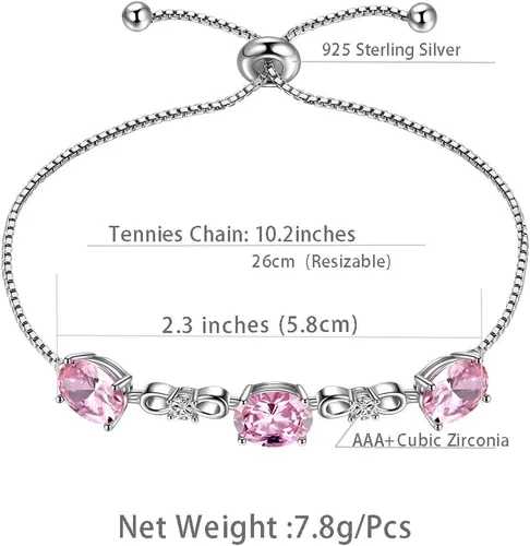 Vista 7 de Aurora Tears 925 Sterling Silver 12 Birthstones NecklaceEarringRingBracelet Women Birthstone Pendant Crystal Fashion Birthday Jewelry Christmas Gift