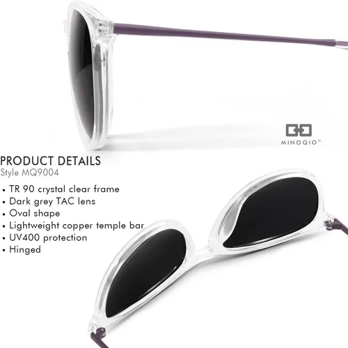 Vista 6 de Gafas de sol polarizadas para mujer, 100% bloqueo UV, retro, redondas, a la moda, lentes de sol espejadas para hombre y mujer