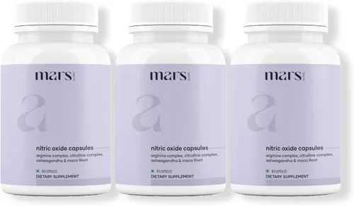 Vista 11 de Mars Cápsulas de óxido nítrico con L-arginina y L-citrulina, suplemento de óxido nítrico preentrenamiento para hombres, flujo sanguíneo y apoyo a