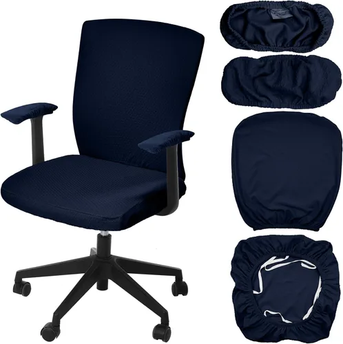 Vista 15 de Tallew 4 fundas para sillas de oficina, fundas universales para sillas de computadora, fundas protectoras elásticas para asiento de silla, fundas