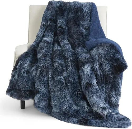 Vista 31 de Bedsure GentleSoft Manta de Tiro de Piel Sintética Esponjosa y Suave para Sofá, Forro Polar Sherpa Suave Regalos Acogedores para Mujeres, Manta