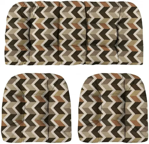 Vista 17 de RSH DECOR: Sunbrella - Juego de 3 cojines de mimbre copetudos 41 x 19 pulgadas y 19 x 19 pulgadas Fabricado con tela de rendimiento Sunbrella