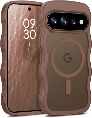 Vista 33 de BENTOBEN Funda magnética para Google Pixel 10, bonita funda rizada ondulada Pixel10 [compatible con MagSafe], antideslizante, a prueba de golpes
