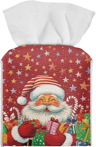Vista 16 de 250th Anniversary Square Tissue Box Cover Pu Leather Tissue Holder Facial Paper Cover Waterproof Toilet Paper Holder for Bathroom Bedroom Modern