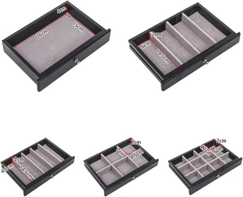Vista 7 de Joyero de madera de 6 capas organizador de madera 6 capas con 5 cajones organizador de joyas