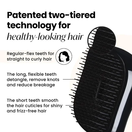 Vista 2 de Tangle Teezer Cepillo desenredante compacto para peinar, oro rosa, negro, 0.04 oz