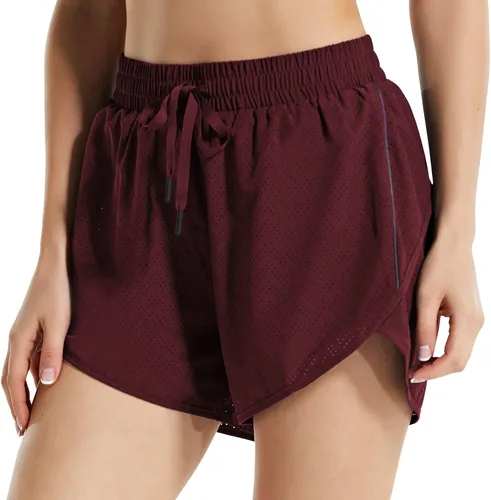 Vista 6 de BALEAF Pantalones cortos de natación de malla de secado rápido para mujer de 3 pulgadas con forro para gimnasio, correr