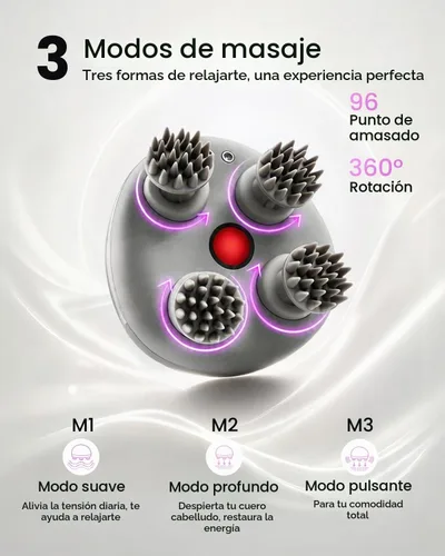 Vista 3 de Breo Scalp Mini Pro masajeador eléctrico del cuero cabelludo con amasado