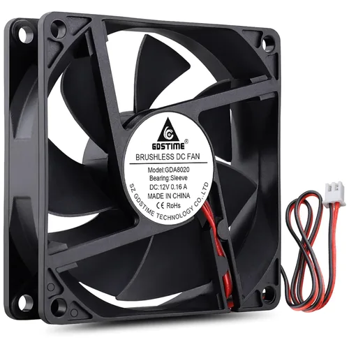 Vista 8 de GDSTIME Ultra delgado 3.150 in x 3.150 in x 0.394 in 12V PC sin escobillas DC ventilador de enfriamiento 2pin para impresora 3D fuente