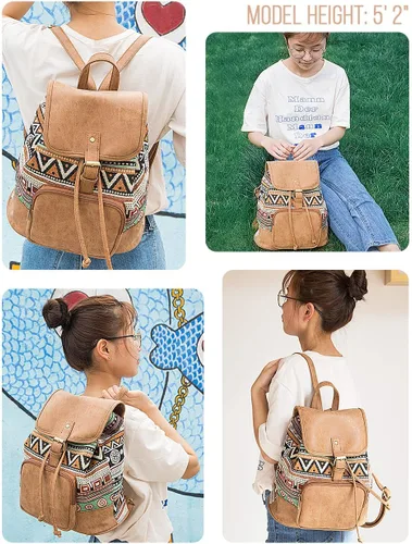 Vista 4 de Lily Queen Mochila pequeña ligera para mujeres y adolescentes, colorida