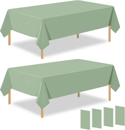 Vista 37 de Paquete de 2 manteles rectangulares desechables de plástico negro de 54 x 108 pulgadas, manteles de plástico negro para cumpleaños, bodas