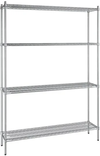 Vista 403 de Kit de 4 estantes de epoxi verde NSF de 21 x 72 pulgadas con postes de 86 pulgadas, estantería de almacenamiento resistente, kit de estantería
