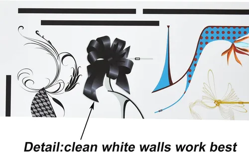 Vista 6 de Maydahui Calcomanías de pared de zapatos de tacón alto de colores modernos para mujer, zapatos de flores, tacones (32 x 30 pulgadas) para zapatos