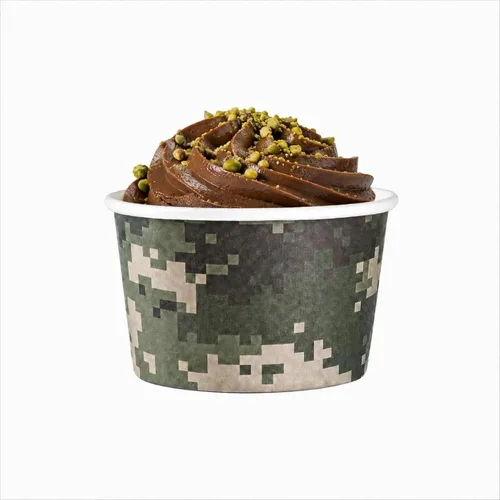 Vista 99 de Restaurantware Coppetta - Vasos de postre de 3 onzas, 50 tazas desechables para helado, tapas se venden por separado, cuencos de papel a cuadros