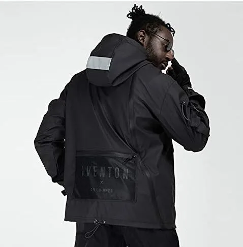Vista 2 de Aelfric Eden Streetwear Chaqueta cortavientos Streetwear Multi Bolsillos Patchwork Hip Hop Cyberpunk Techwear Harajuku Abrigo