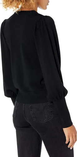 Vista 2 de The Drop Vivienne - Suéter de cuello redondo con hombros acolchados para mujer
