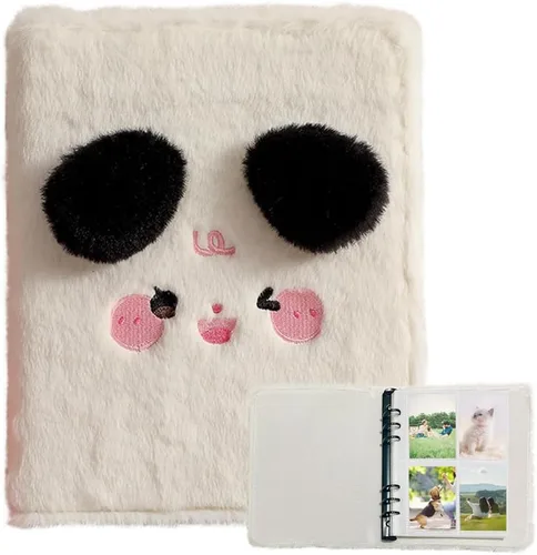 Vista 8 de WAYUTO Carpeta de tarjetas fotográficas Kpop de dibujos animados de felpa con 30 páginas interiores, álbum de tarjeta fotográfica Kpop, libro