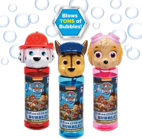 Vista 3 de Little Kids Paw Patrol Skye Marshall Chase - Paquete de recuerdos de fiesta de 8 onzas con burbujas y varita, paquete de 12, multicolor